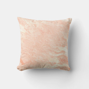 Coussin Corail rose pâle Peach Marbre blanc