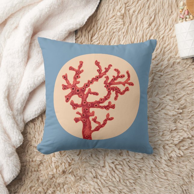 Coussin Corail rouge vintage (Couverture)