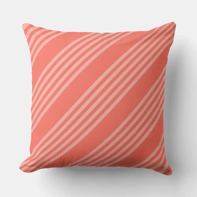 Coussin Corail vivant cinq bandes motif (Recto)
