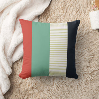 Coussin Coral, Mint, Navy & Cream | Simple and Sleek