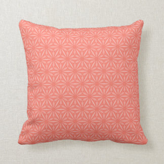 Coussin Coral Orange Fleur géométrique Motif Jeu d'oreille