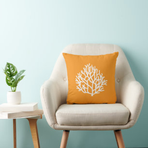 Coussin Coral Reef Beach Couleurs Personnalisées Orange