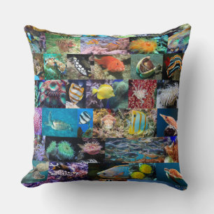 Coussin Coral Reef personnalisé Marine Life Poissons & Ani