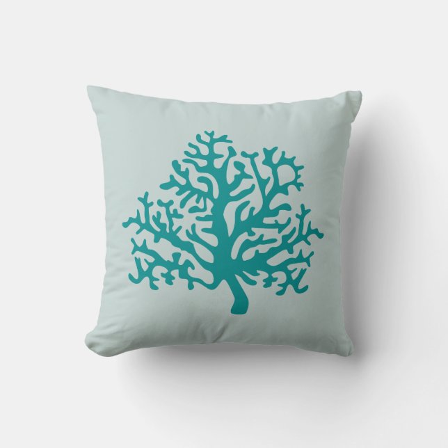 Coussin Coral Reef Turquoise - Coastère Vie Jeu d'oreiller (Recto)