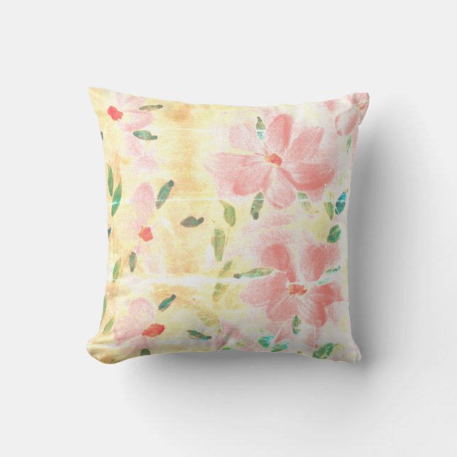 Coussin Coral Shabby Chic Floral (Recto)