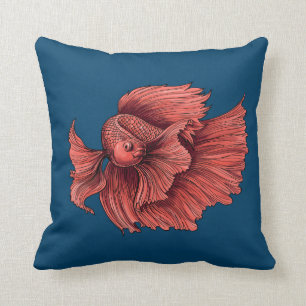 Coussin Coral Siamese combat le poisson