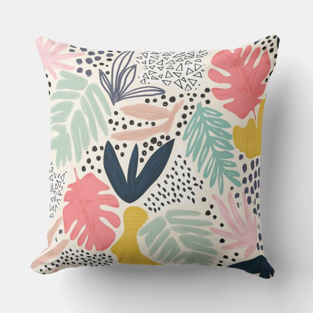 Coussin Coral Tropical Collical motif Abstrait (Recto)