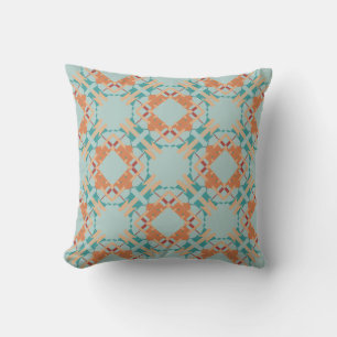 Coussin Coral turquoise Orange Seafoam Carrelage méditerra