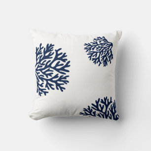 Coussin Coraux, Vie marine bleue et blanche
