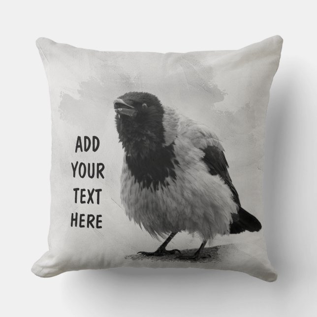 Coussin Corbeau à capuchon (Recto)