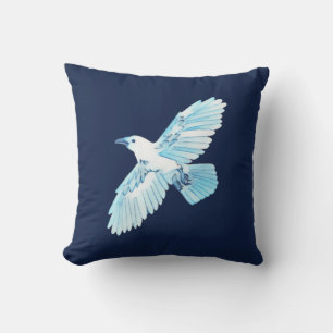 Coussin Corbeau blanc