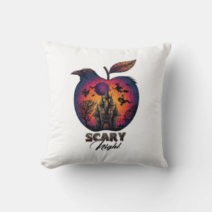 Coussin Corbeau de nuit effrayant Pomme Château hanté Spoo