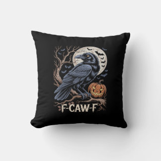 Coussin Corbeau drôle d'oiseau Retro F-Caw-F Criaillerie C