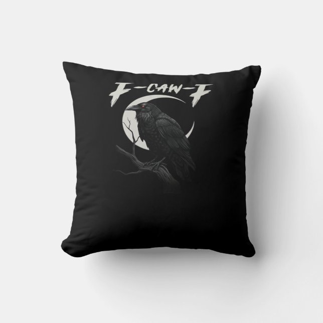 Coussin Corbeau Drôle Essentiel Rétro Classique (Recto)