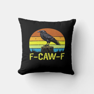 Coussin Corbeau F-Caw-F Drôle D'Oiseau Classique Minimalis