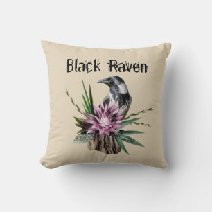 Coussin Corbeau noir