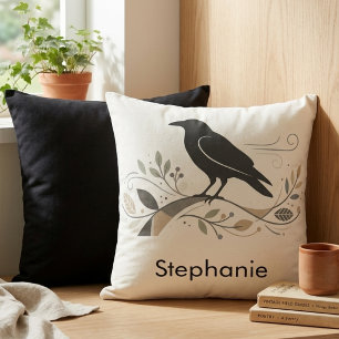 Coussin Corbeau nordique personnalisé Nature Amant Art sca