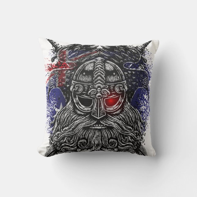 Coussin Corbeaux d'Odin épées Mythologie Viking drapeau Au (Recto)