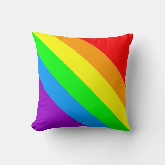 Coussin Corey Tiger Années 80 Rétro Rayures Arc-en-Ciel (Recto)