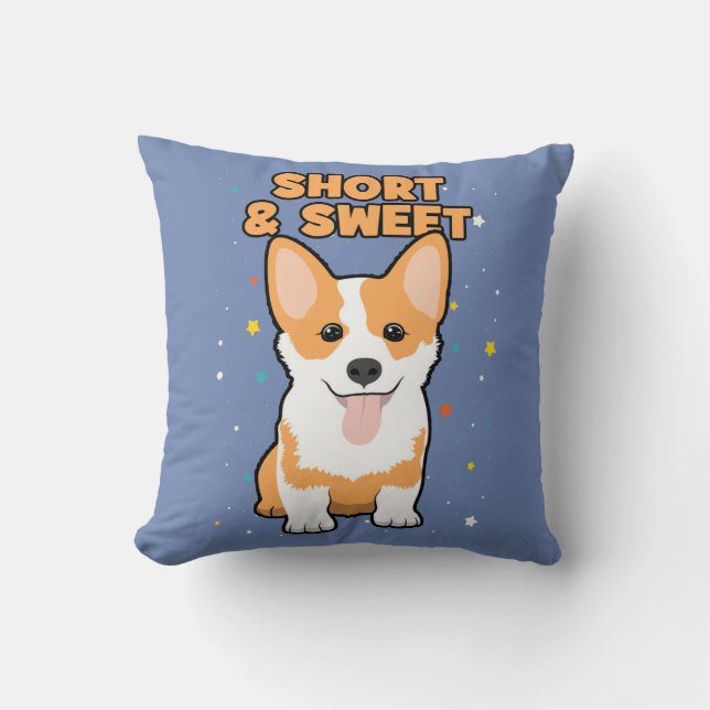 Coussin Corgi - court et doux, bande dessinée mignonne de (Recto)