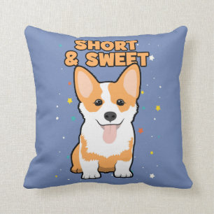 Coussin Corgi - court et doux, bande dessinée mignonne de