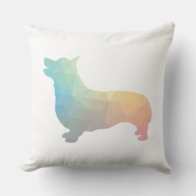 Coussin Corgi Dog Geometric Pattern Silhouette Pastel (Recto)