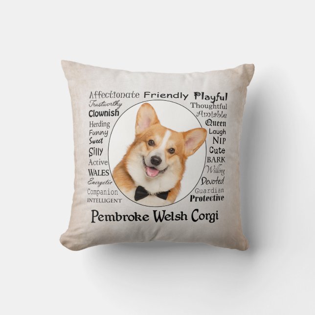 Coussin Corgi Traits (Recto)