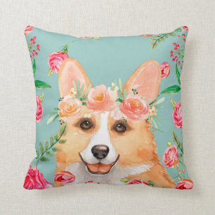 Coussin Corgi vintage