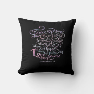 Coussin Corinthiens L'amour est patient L'amour est gentil