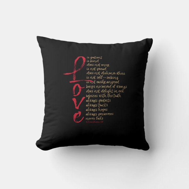 Coussin Corinthiens Verset Biblique L'amour Est Patient L' (Recto)
