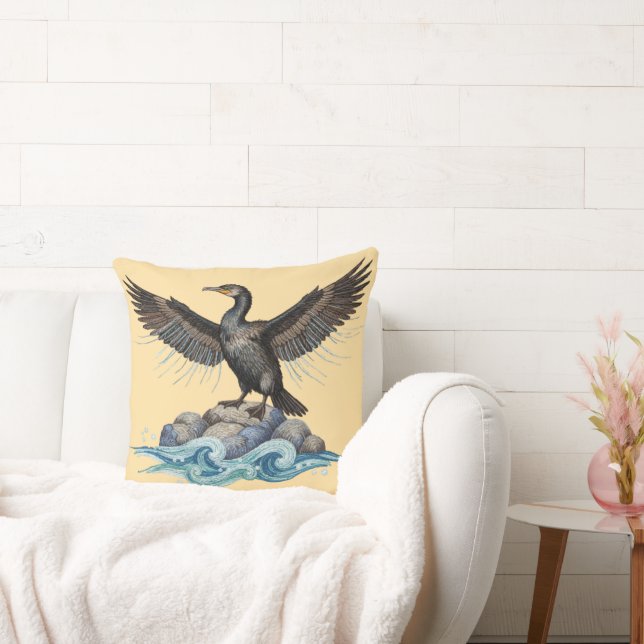 Coussin Cormoran sur les rochers  (Canapé)