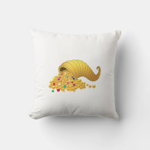 Coussin Corne d'abondance dorée élégante