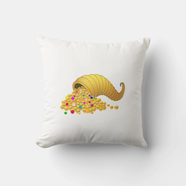 Coussin Corne d'abondance dorée élégante (Recto)