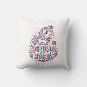 Coussin Cornes de clochettes de licorne Vêtements charmant