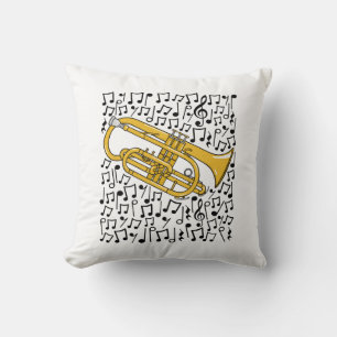 Coussin Cornet Musical Notes Cornetist Brass Musicien