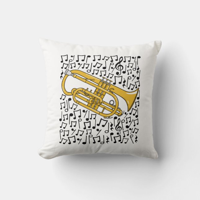 Coussin Cornet Musical Notes Cornetist Brass Musicien (Recto)