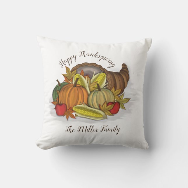 Coussin Cornucopia de récolte (Recto)