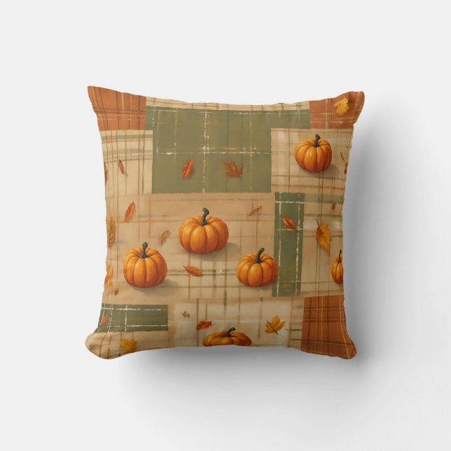 Coussin Correctif Rustique Plaid | Agritourisme Automne Pi (Recto)
