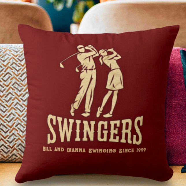 Coussin Correspondance cadeau de golf sur mesure de Funny  (Créateur téléchargé)