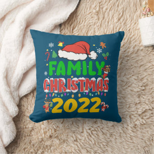 Coussin Correspondance famille Noël 2022 Équipe Père Noël 
