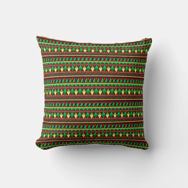 Coussin Correspondance Kwanzaa Jaune Rouge Noir Vert (Recto)