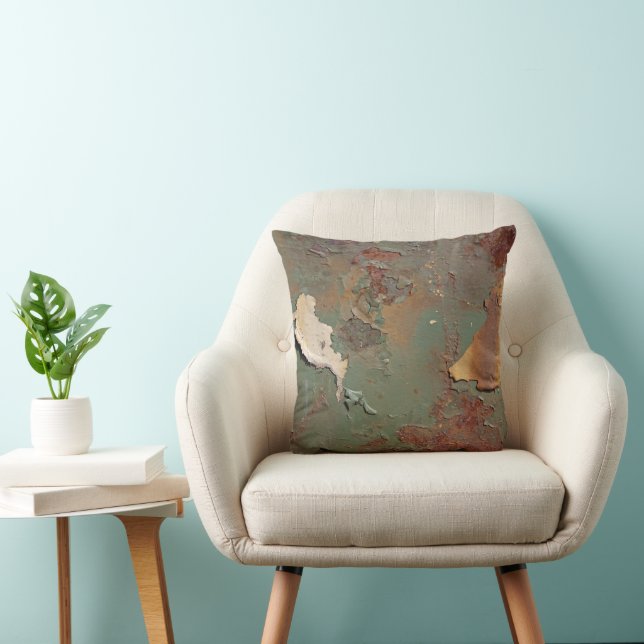 Coussin Corrosion rouille Paint Peinture à écorce fissurée (Chaise)