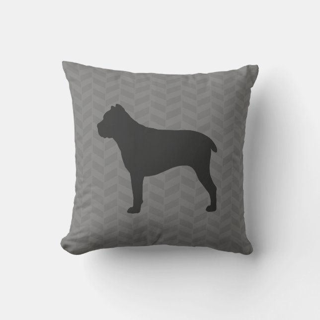 Coussin Corse de canne Silhouette Gris Herringbone (Recto)