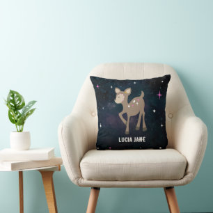 Coussin Cosmic Deer Rose Girl Nursery