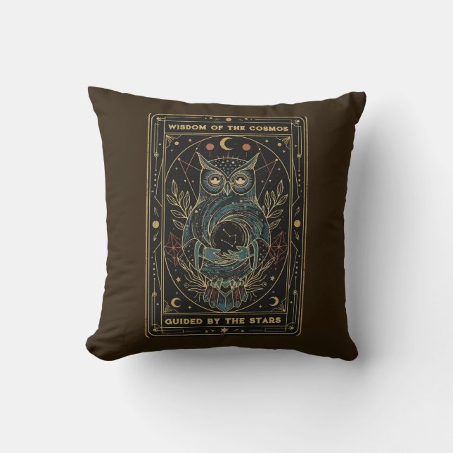Coussin Cosmic Oracle Owl • Mystical Celestial  (Recto)