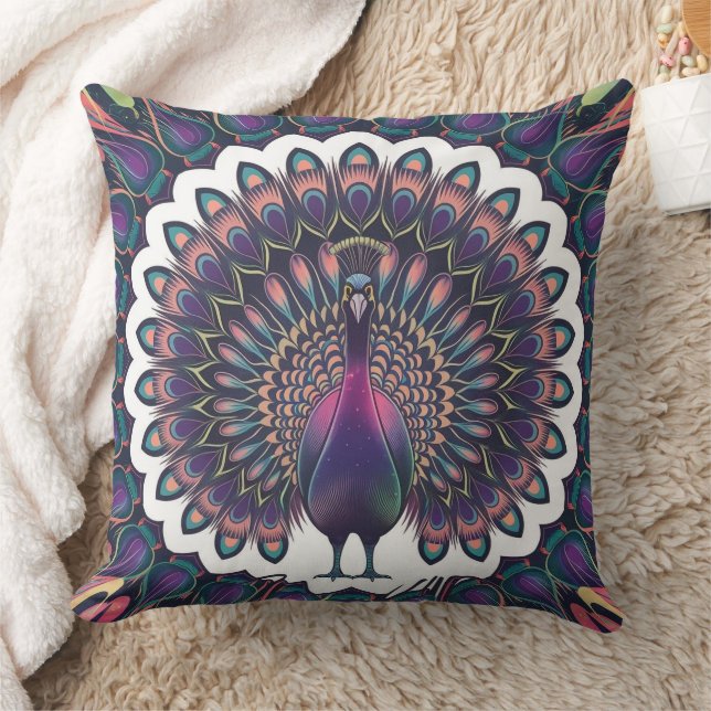 Coussin Cosmic Peacock Mandala Thlow (Couverture)
