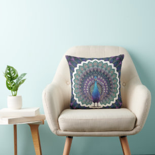 Coussin Cosmic Peacock Mandala Thlow