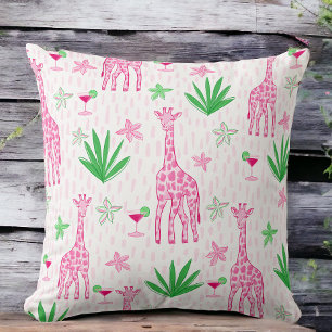 Coussin Cosmopolitans Jungle de girafe prépa chic