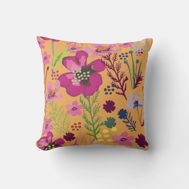 Coussin Cosmos/fleur/floral/Shweshwe africains (Recto)
