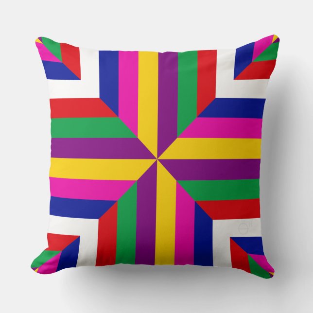 Coussin Cosmos-prototype - Jaune/Violet – Équilibré (Recto)